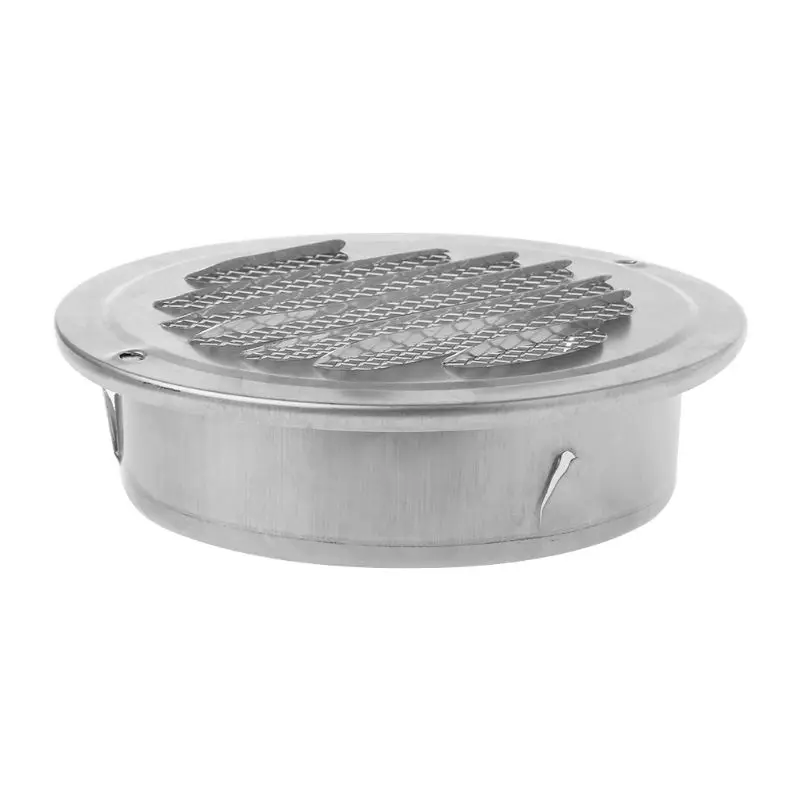 Grille de ventilation ronde en acier inoxydable 100 mm avec bride