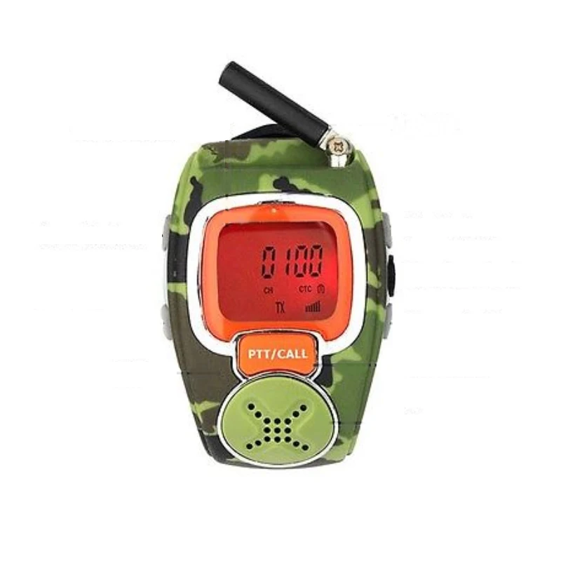 

RD008 Two Way Radio Watch Wrist Walkie Talkie with Camouflage Outlook and Adjustable Band Channel Scan Hands Free Back Light LCD