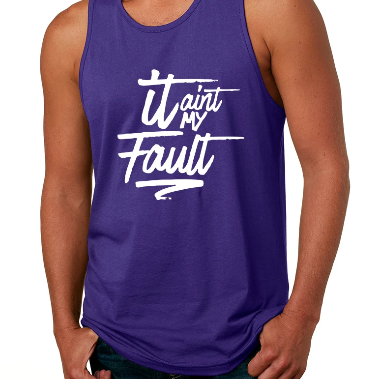 Men's Tank Top It Aint My Fault Trendy Cool Troublemaker Top (3)