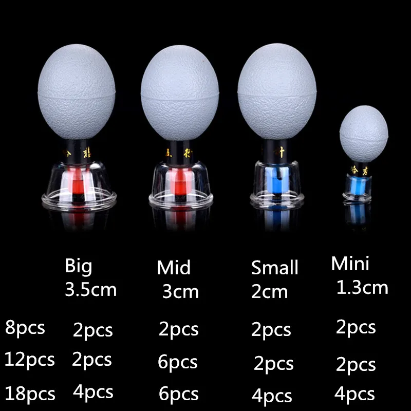 8, 12, 18 шт., Набор вакуумных банок для магнитотерапии, Акупрессура, присоска, TCM, акупунктура, прижигание, китайская медицина, массажные баночки