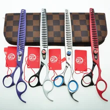 Ножницы для домашних животных 641#8 ''22 см каблуке; брендовые туфли с драконом Парикмахерские ножницы 440C Парикмахерская для кошек, собак и домашних животных филировочные ножницы для волос