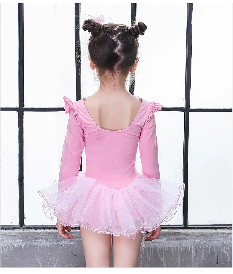 Для детей хлопок кружево профессиональная балетная пачка Купальник гимнастический костюм для девочек, танцевальные костюмы жилет юбка-пачка для малышей платье