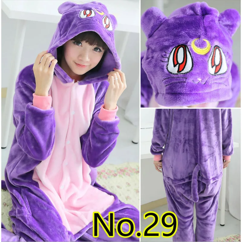 

2019 Purple Cat Women Sleepwear Pajamas Pijama Onesie kigurumi Home Clothes Adulto Nightwear Sleep Wear Autumn