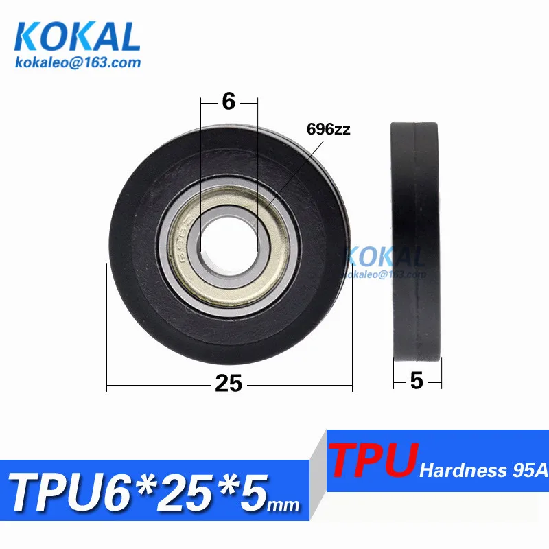 

[TPU0625-5] 10PCS Low noise Assembly line 696zz ball bearing sliding glass door window wheel pulley 0625KK TPU PU soft bearing