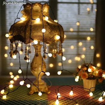 

14.8ft 40/80/100 LED Waterproof Ball Lights Battery Powered Starry Fairy String Lights Christmas Tree Wedding Party