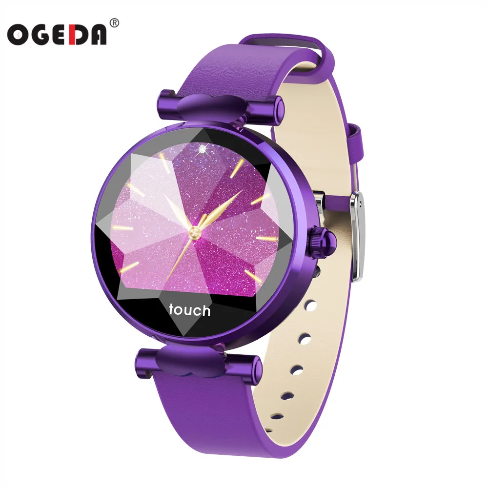 Модные женские Смарт-часы OGEDA B80, фитнес-трекер, умные часы, мониторинг сердечного ритма, кровяного давления, умные женские модели браслетов - Цвет: B80-purple