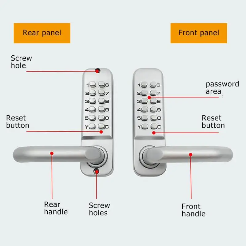 Цифровой дверной замок с паролем, механический кодовый замок без ключа, дверной замок, безопасность, электронный комбинированный дверной замок с клавиатурой, заглушка