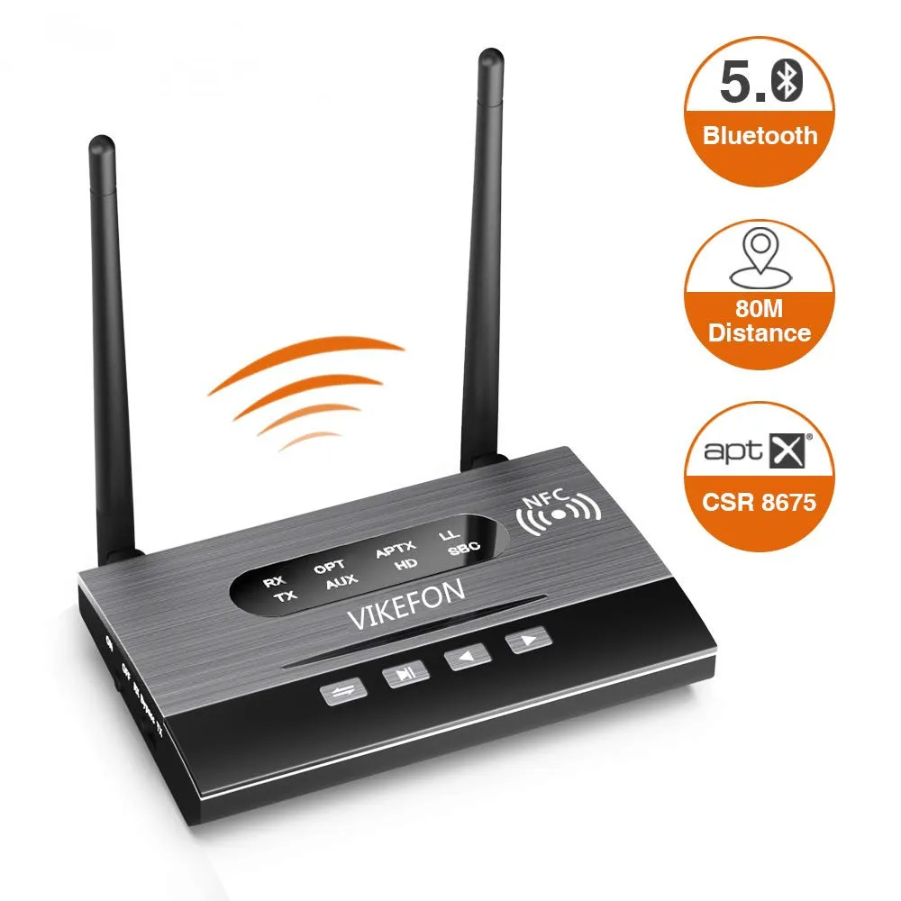Color 2 Model BT-B22 Bluetooth Transmitter Receiver Long Range 5.0 Audio Adapter for TV Home Stereo PC Headphone, AptX LL/HD,Optical RCA AUX 3.5mm - Цвет: Color 2 Model BT-B22