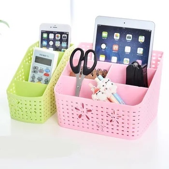 

Multi-Grid Office Desktop Storage Basket Sundries Storage Shelves Remote Control Cosmetics Finishing Boxes Plastic Storage Box