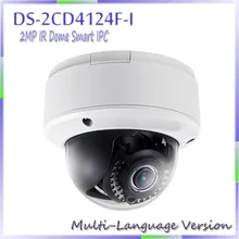 free shipping multi language version DS-2CD4124F-I 2MP IR Dome Smart IPC, Support Face Detection, ip carame,network camera