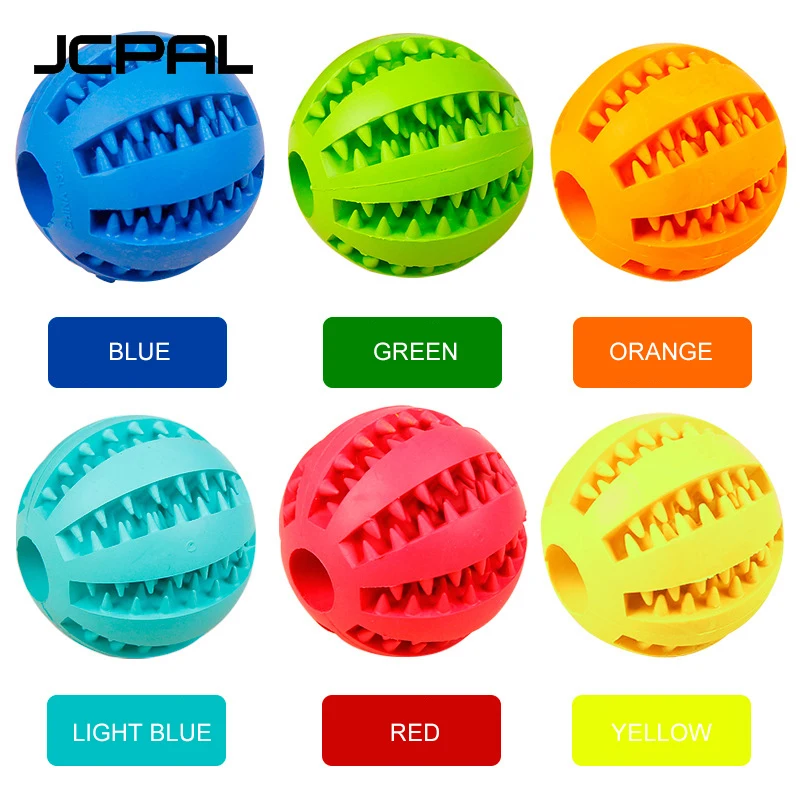 JCPAL Pet Dog Training Ball Extra tough Rubber Ball Funny Interactive