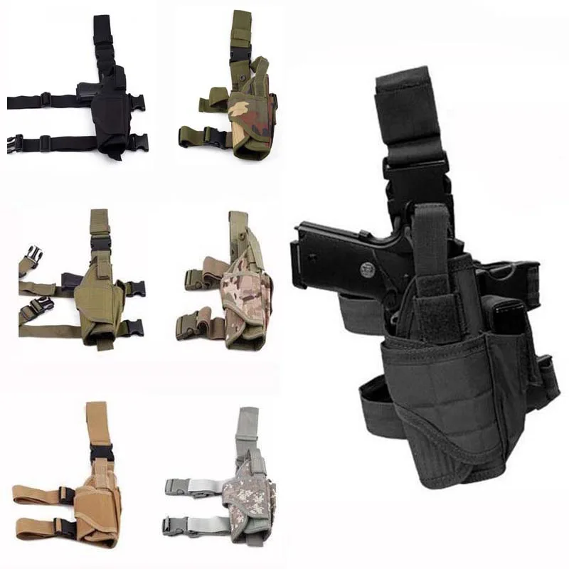 Tactical Universal Drop Leg Gun Nylon Holster Tornado Leg Holster Right Hand Gun Carry Pouch Army Pistol Handgun Thigh Holster