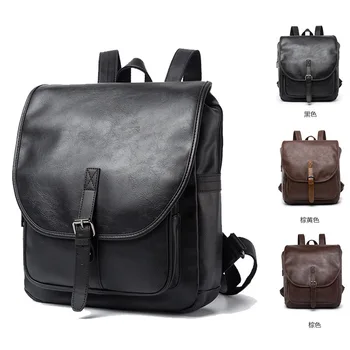 

060218 newhotstacy unisex women men leather backpack student school bag