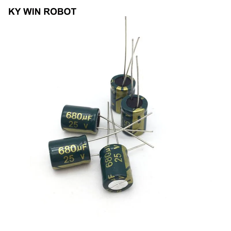 10 pcs Aluminum electrolytic capacitor 680 uF 25 V 10 * 13 mm frekuensi tinggi Radial Electrolytic kapasitor electrolytic capacitor aluminum capacitor aluminum electrolytic capacitor