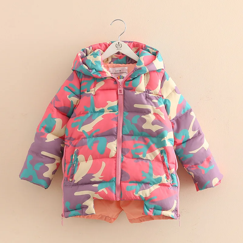 New baby camouflage cotton padded jacket in the winter of 2016 Korean girls children s winter