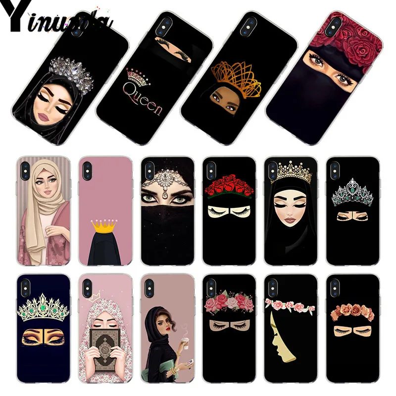 

Yinuoda For iphone 7 6 X Muslim Islamic Gril Eyes Woman In Hijab Face Phone Case for iPhone 8 7 6 6S Plus X 5S SE 5C XR XS MAX