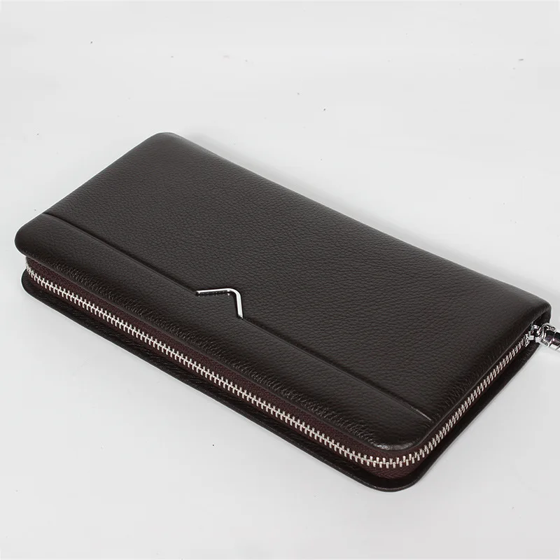 

Men's Clutch Bag Genuine Leather Wallets Vintage Style Men Wallet Fashion Brand Purse Card Holder Long Clutch Wallet