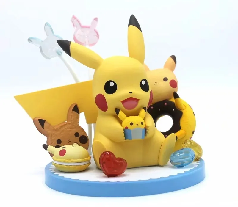 12CM Anime pikachuedchues pokemones Action Figure Model Toys Home Decoration Figure Toys