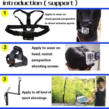 Xiaomi Yi 4k Accessories Set for gopro kit Three way Monopod selfie stick for Eken h9r Gopro Hero 5 4 3+ Action Camera