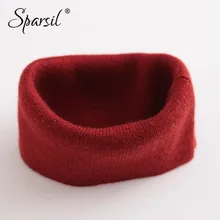 Sparsil, женские осенние зимние вязаные шарфы-кольца, ложный воротник, повязка на голову, повязки на шею, для взрослых и детей, одноцветные, удобные, мягкие, вязаные шарфы