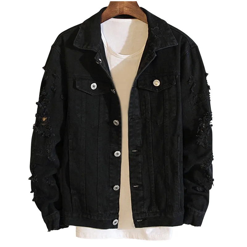 زائد حجم صديقها الوردي التلبيب الدنيم سترة للنساء 3Xl 5Xl الشارع الشهير فضفاض ممزق الأحمر الأساسية الأبيض الجينز معطف عارضة أبلى