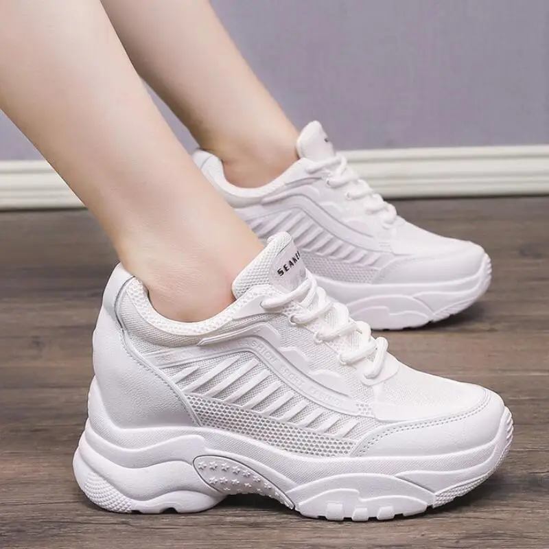 

2019 New Platform Sneakers Shoes Breathable Woman Casual Shoes Fashion Height Increasing Ladies Shoes Chaussure Femme