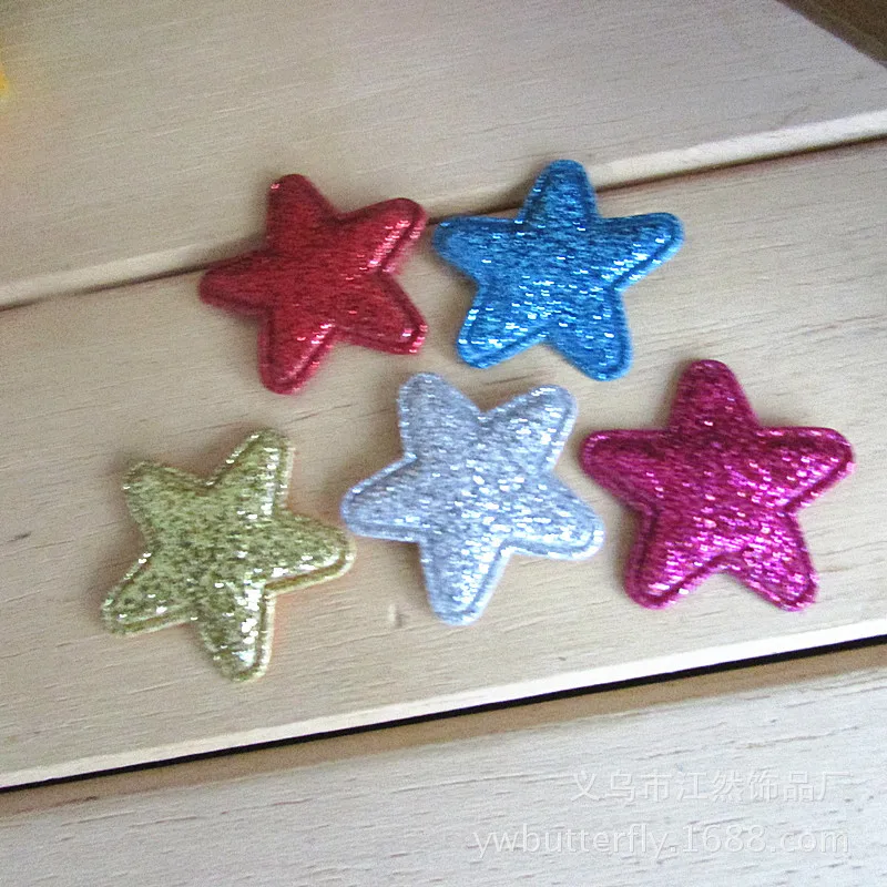 

Sew on Mix Color Glitter felt patches for Clothes 2.5cm star shape 80pcs scrapbooking accessories