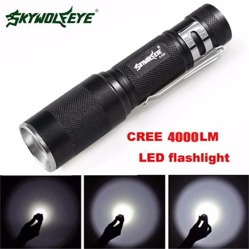 

2018 New 4000LM Zoomable CREE XM-L Q5 LED Flashlight 3 Mode Torch Super Bright Light Lamp