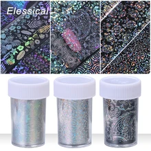 Elessical 8 шт./компл. 20 см* 4 см лазера, которые переводятся на ногти, с помощью Фольга Единорог Снежинка ногтей Стикеры голографическая цветок наклейки для ногтей искусство Декорация