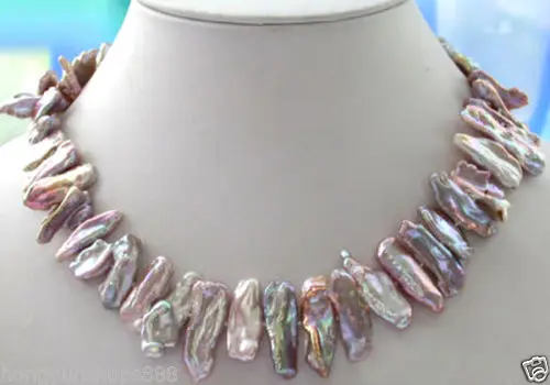 

Free Shipping >>25mm dens lavender Purple biwa PEARL NECKLACE 17