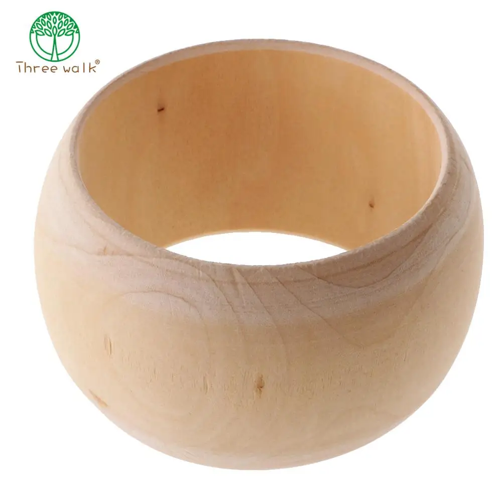 

5pcs 5cm Width Vintage Unfinished Wide Wooden Bangles Bracelet BG007