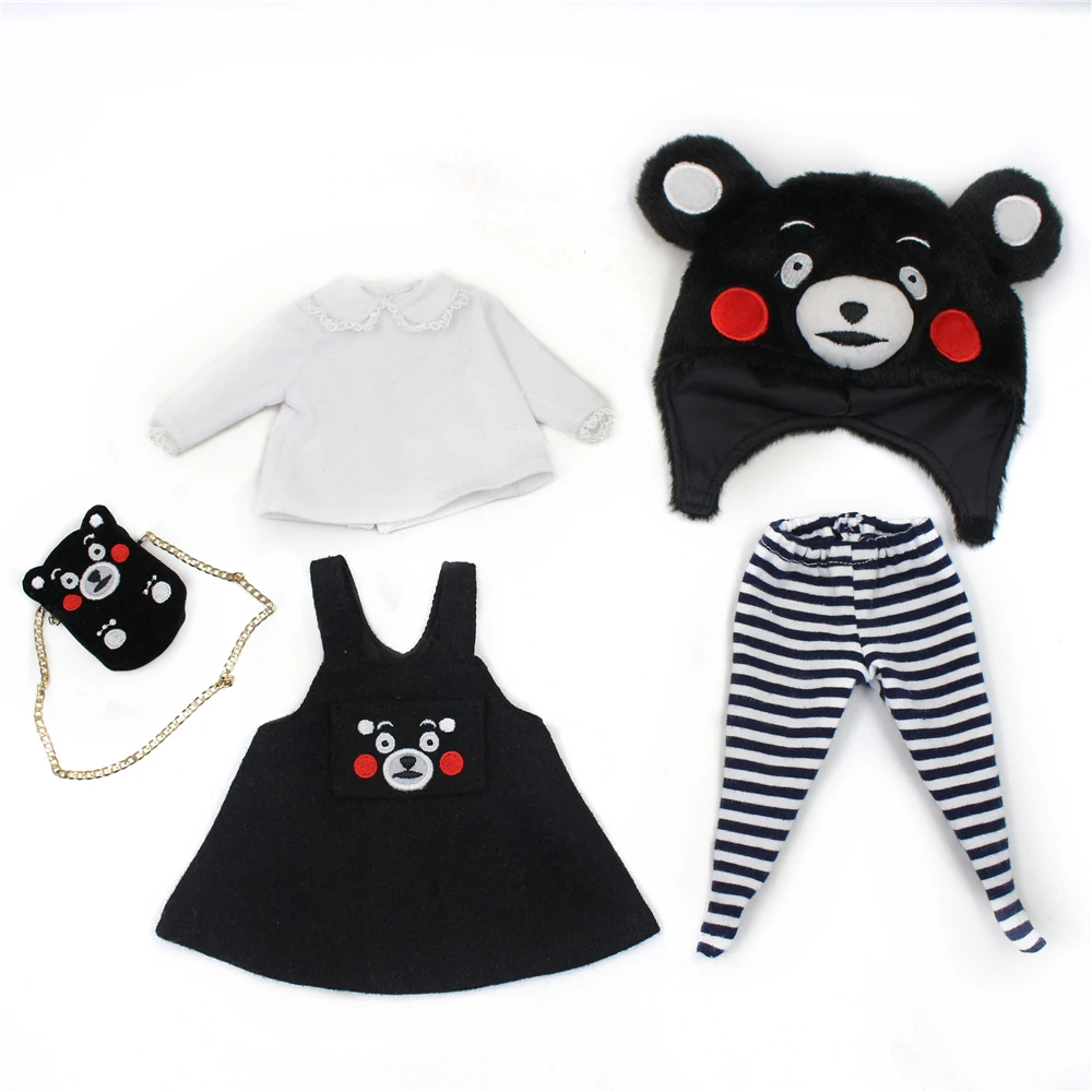 

Free shipping Factory plump blyth clothes kumamon suit DIY ICY plump doll fashion accessiories 30cm fat body doll cute suit