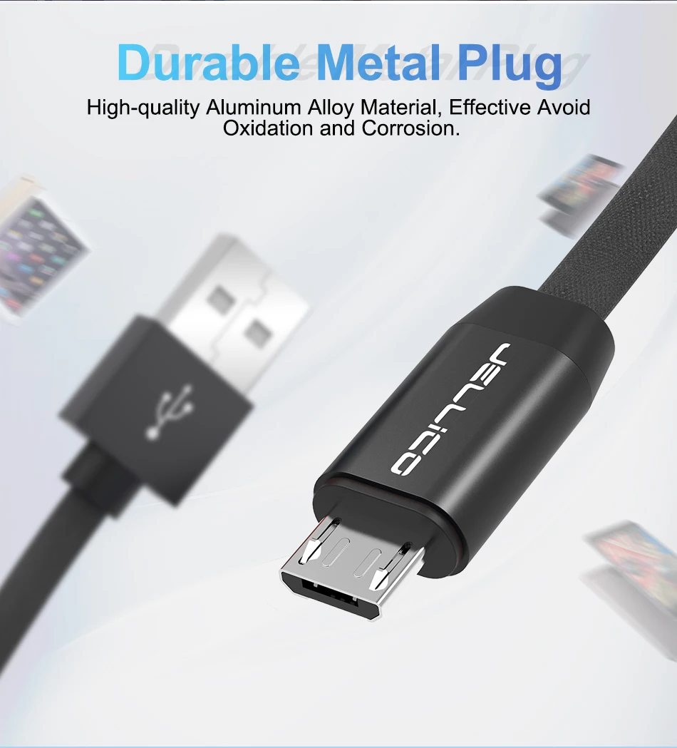 Jellico Micro USB кабель 2.4A Быстрый кабель синхронизации данных и зарядки для samsung huawei Xiaomi LG Andriod Micro USB кабели для мобильных телефонов