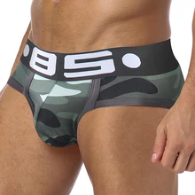 85 marca Briefs Men underwear Sexy men Camouflage impresso calcinhas de Algodão homens calcinha calzoncillos hombre deslizamento cueca Gay Pênis