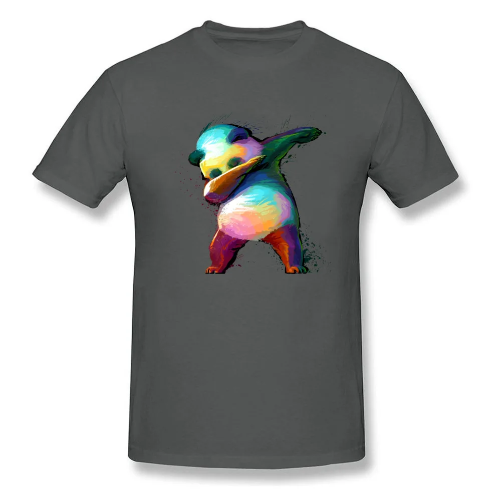 Round Collar Dabbing Panda 100% Cotton Fabric Men's Tshirts Geek Short Sleeve Tees New Arrival Birthday Tees Wholesale Dabbing Panda carbon