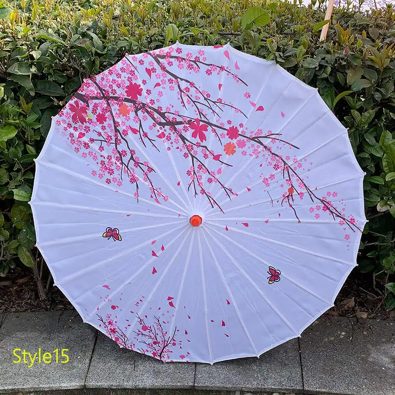 Шелковая в стиле ретро тканевый Зонтик Классический стиль реквизит для выступлений зонтик элегантный женский зонтик ремесло декоративный зонтик из клееной бумаги - Цвет: Style 15