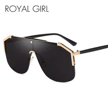 Королевская девушка новые роскошные квадратные солнцезащитные очки для женщин винтажные брендовые дизайнерские негабаритные солнцезащитные очки для мужчин и женщин металлический оттенок ss610