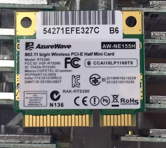 

SSEA Wholesale AzureWave AW-NE155H AW-NU168H RT5390 Half Mini PCI-Express wireless card