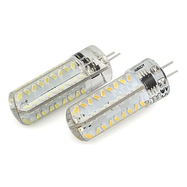 G4 кукурузный Диммируемый 72 SMD 3014 Светодиодный 5 Вт хрустальный светильник 220 В 230 в 240 В AC силиконовый корпус светодиодный светильник люстра 5 шт./лот