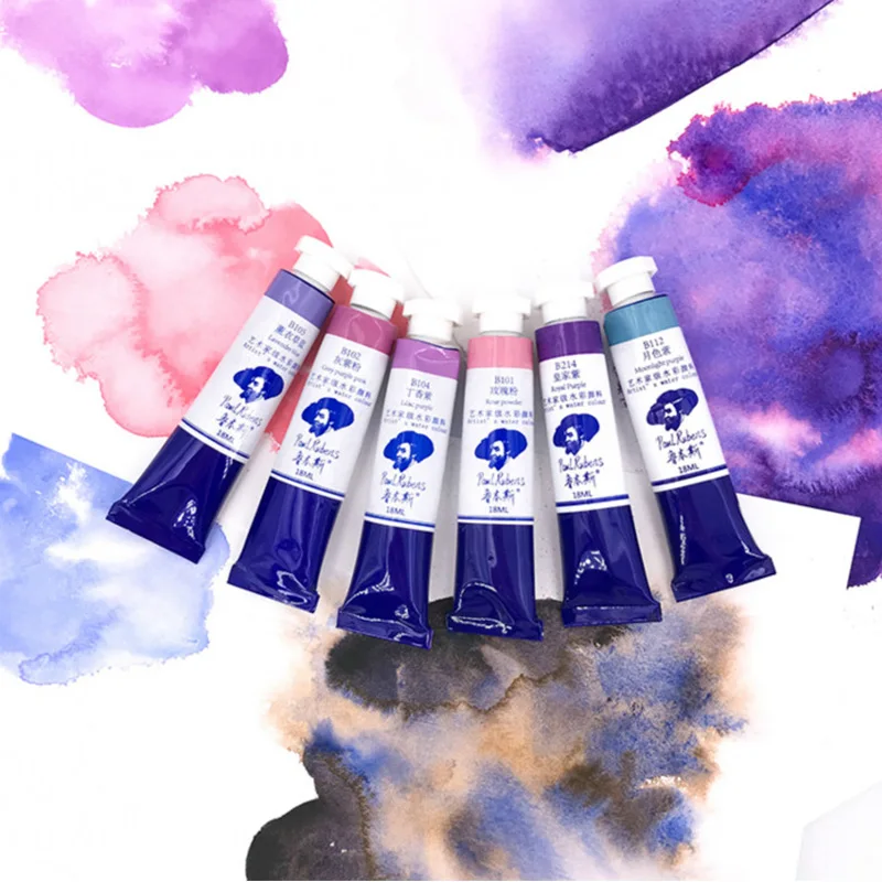 

Rubens Gouache Paint New Color Watercolor Paint Special Color Layered Moon Aquarelle Royal Purple Master Level 18ml Tubular
