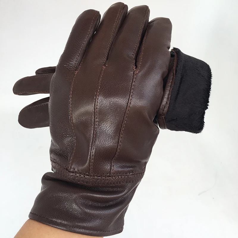 Gloves Russian winter gloves warm Fashion Women Woolen Real Leather Wool Fur Girl's Sheepskin Gloves Quality Lady Gloves N24