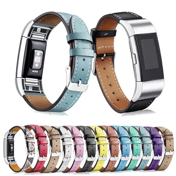 

Classic Genuine Leather Wristband Strap forFitbit charge2 Smart Watch Replacement Bands for Man Women