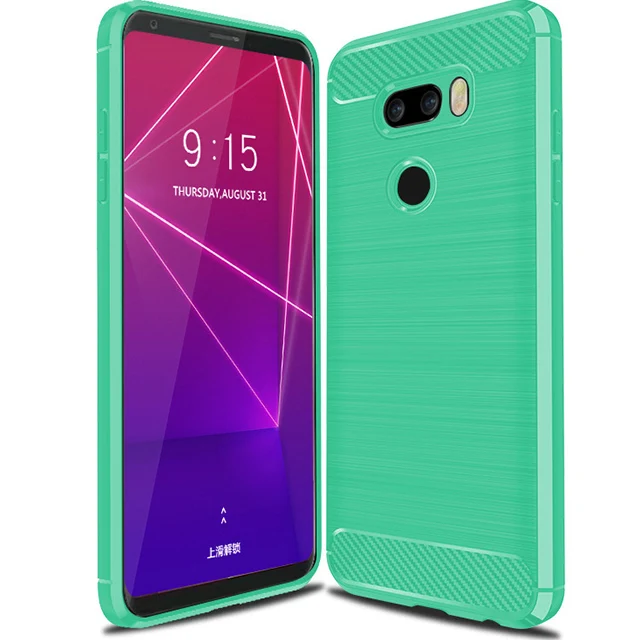 Для LG V30 V30s плюс V35 V30s ThinQ V34 V20s V20 мини чехол для LG V30s плюс ThinQ V34 исай Beat силикон из углеродного волокна Мягкий чехол - Цвет: Светло-зеленый