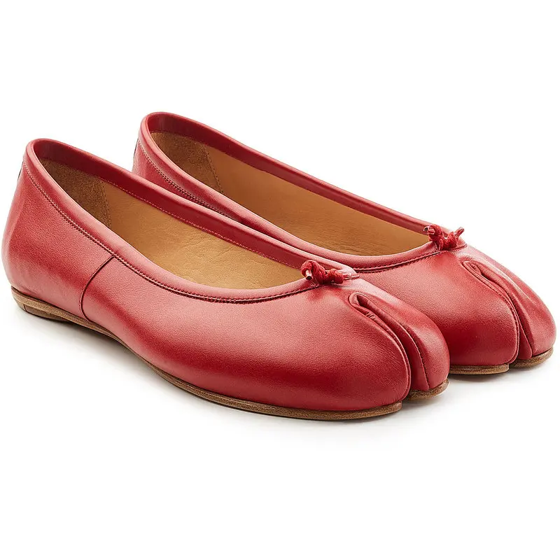 

2018 Newest Real Leather Split Toe Fashion Flat Shoes Casual Flat Slippers