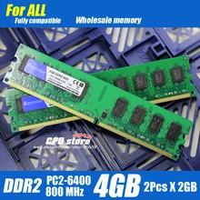 Atermiter 4 Гб(2pcs2GB) DDR2 PC2-6400 800 МГц для настольных ПК Память DIMM ram 240 контактов(для intel amd) система с высокой совместимостью