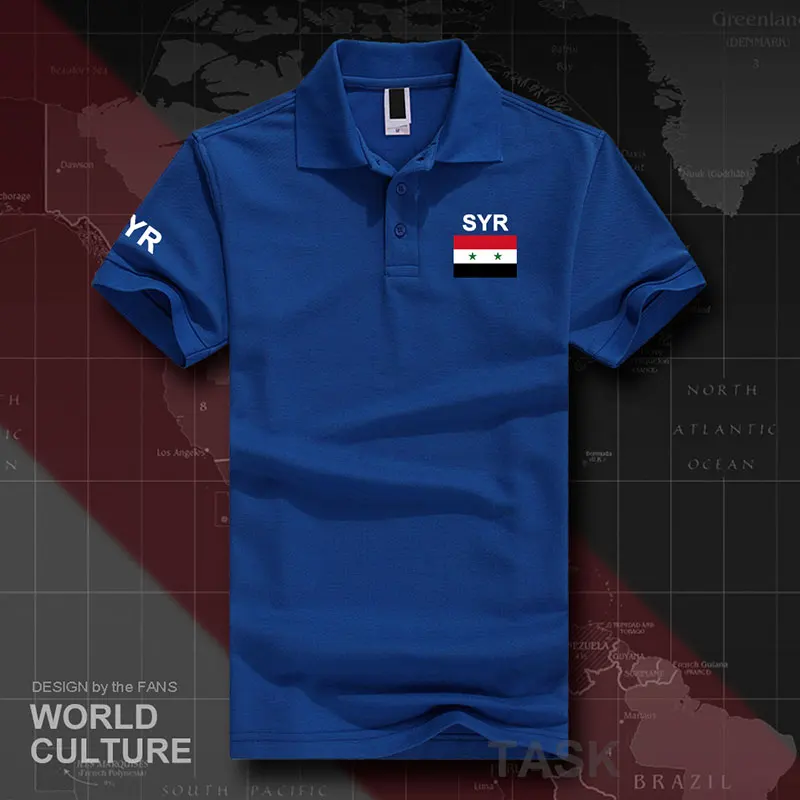 Рубашки поло для мужчин с коротким рукавом, белые бренды, с принтом для страны, хлопок, Национальный флаг, арабский флаг - Цвет: polo-Royal