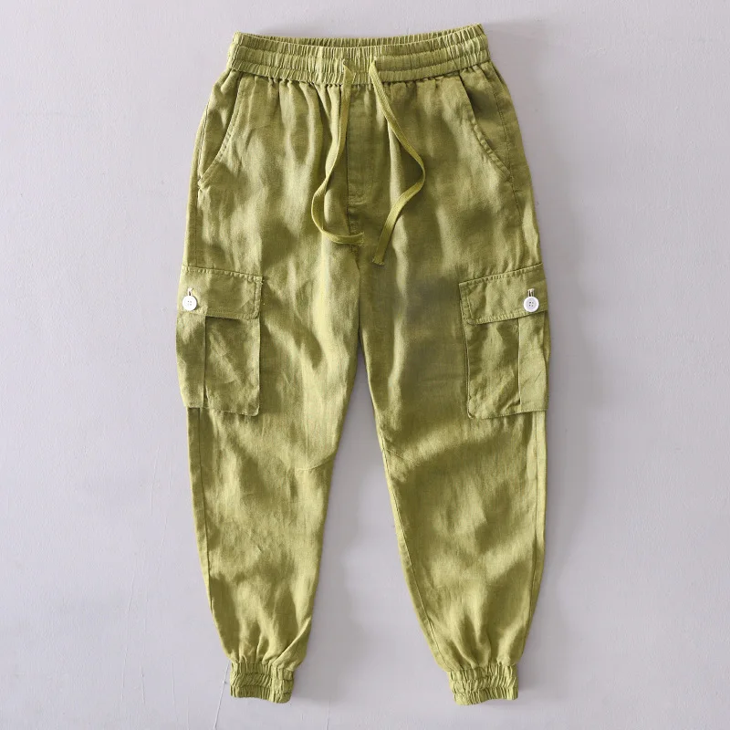 linen cargo pants mens