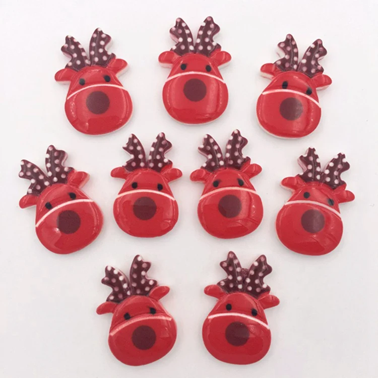 

20pcs/Lot 24*16mm Lovely Flat Back Resin Christmas Decoration DIY Craft Resin Deer For DIY Decoration -B6514