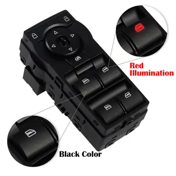 

Black Master Power Window Switch for Holden Commodore VE With Red Illumination
