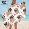 BeddingOutlet Hippie Pug Bath Towel Bathroom Microfiber Animal Cartoon Dog Beach Towel for Adult Cute Bulldog Blanket 75x150cm 1